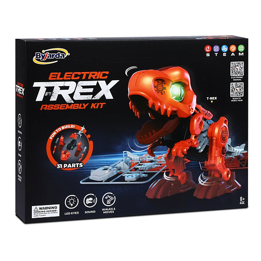 DIY динозавр, сборная модель, на бат., 31 деталь в компл., бионические движения, ходит, двигает головой и хвостом, световые/звуковые эффекты, try me функция, в/к 38*6,5*29см в Джамбо Тойз #3