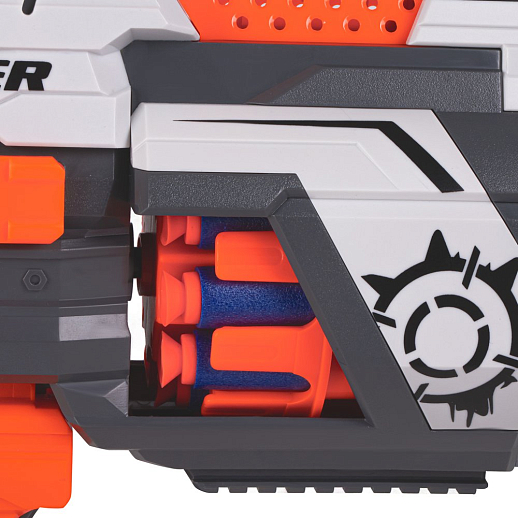 Бластер с мягкими пулями, на бат., 30 пуль в компл., барабанный магазин, в/к 43,5*10,5*22,5см в Джамбо Тойз #26