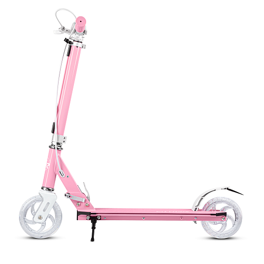 Самокат 2хколесныйМатериал：алюминиевый сплавРучка：TPR , ручной тормоз.Колеса：145X30mm PUПодшипники：ABEC-7. Размер деки ：50x12cm   Цвет: розовый в Джамбо Тойз #5