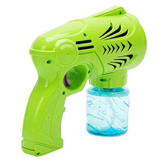 Пистолет "Маленький воин" с мыльными пузырями зеленый на бат. + мыльный раствор 150мл в/к 22*20*9 см в Джамбо Тойз #6