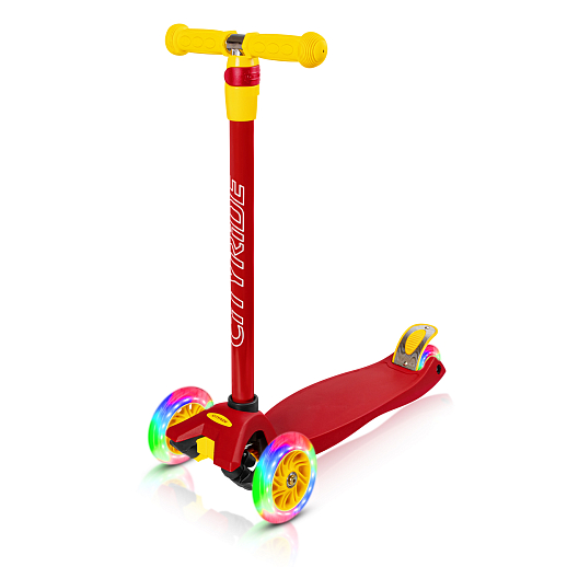 Самокат трехколесный CityRide, пакет, Дека: PP+нейлон, колеса PU 120/76 свет, руль  металл телеск., цвет красный в Джамбо Тойз #12