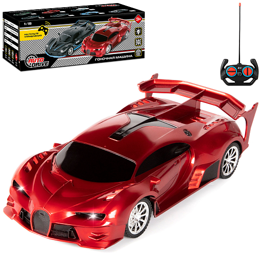 AUTODRIVE Р/У Машинка, 1:18, 4 канала,свет, красный, в/к  10,5*8*21,5 см в Джамбо Тойз