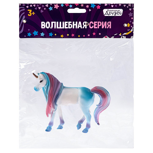 ТМ "КОМПАНИЯ ДРУЗЕЙ", серия "Животные планеты Земля", игрушка "Единорог", голубой, в/п 18*4,3*10,8 см в Джамбо Тойз #5