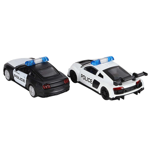 ТМ "Автопанорама" набор "Полиция" (2 машинки: Ford Shelby  и Audi R8, фигурки полицейских, камера фотофиксации на дороге (со звуком) набор дорожных знаков), масштаб машинок 1:46, инерция,  в/к 30*13*10 см в Джамбо Тойз #5