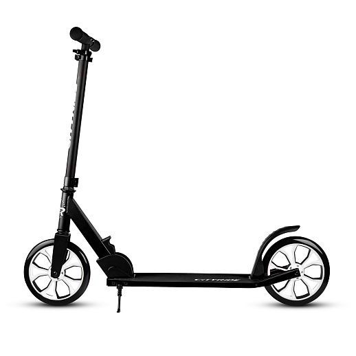 Двухколесный самокат CITYRIDE 200, в/к, ал. 50/50%, t-bar сталь, грипсы 135мм TPR, колеса PU 200/200, 86A, подножка, abec 9  в Джамбо Тойз #4