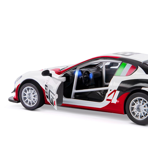 ТМ "Автопанорама" Машинка металл., 1:32 Maserati Gran Turismo MC GT4, белый, инерция, свет, звук, откр. двери, в/к 17,5*13,5*9 см в Джамбо Тойз #12