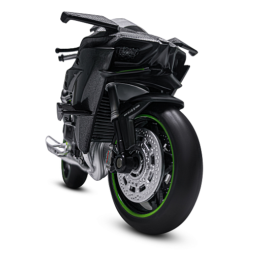 ТМ "Автопанорама" Мотоцикл металл. 1:12 KAWASAKI Ninja H2R, черный, свободный ход колес, в/к 7,1 х 11,7 х 20,6 см  в Джамбо Тойз #9