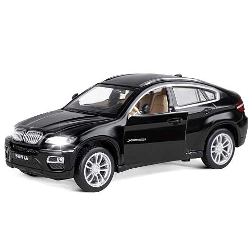 ТМ "Автопанорама" Машинка металлическая 1:32 BMW X6, черный, свет, звук, откр. двери, инерция, в/к 19*9*7 см в Джамбо Тойз #9