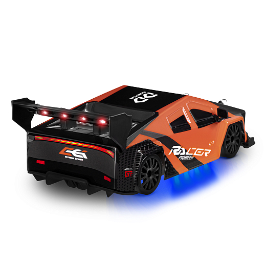 Р/у машина для дрифта 1:24,свет фар,подсветка днища,2 скорости,сменные шины 4шт,конусы 4шт, цвет оранжевый,в белой кор. 22*12,5*10,3см в Джамбо Тойз #5