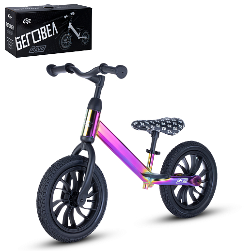 Беговел "CITYRIDE REVO" air 12". Рама сталь, вынос, диск пластик. Сиденье с эксцентриком. Цвет бензин розовый в Джамбо Тойз #6