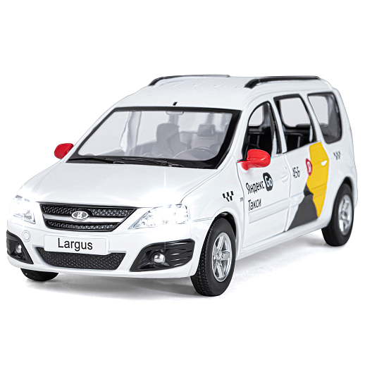 Машинка металлическая Яндекс GO, инерционная, коллекционная модель 1:24 LADA LARGUS, цвет белый, открываются 4 двери, капот, багажник, свет, звук, в/к 24,5*12,5*10,5 см в Джамбо Тойз #4