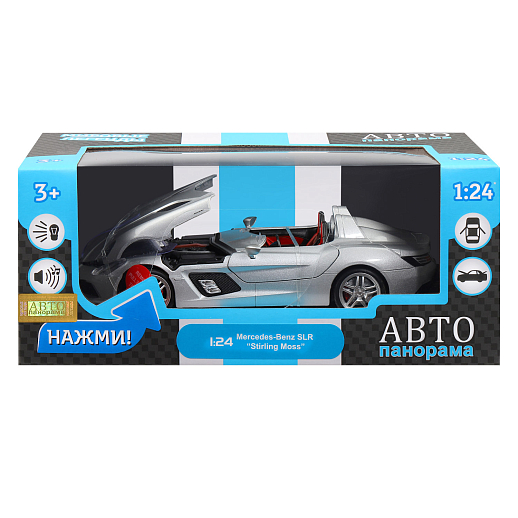 ТМ "Автопанорама" Машинка металл., 1:24 Mercedes-Benz SLR McLaren Stirling Moss, свободный ход колес, откр. двери и капот, свет, звук, в/к 24,5*12,5*10,5 см в Джамбо Тойз #2