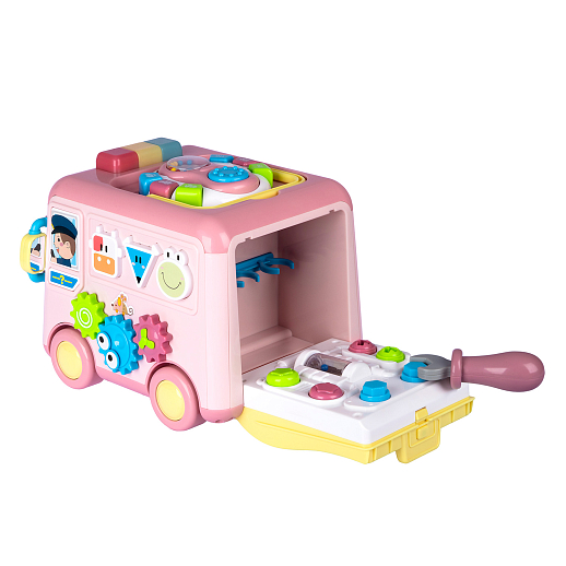 ТМ "Smart Baby" Развивающая игрушка "Автобус" цвет розовый, Шаинский, 57 звуков, стихов, мелодий, песен. Сказки и загадки. Свет, звук, регулирующаяся громкость, в/к 31х22,5х23,5 см в Джамбо Тойз #18