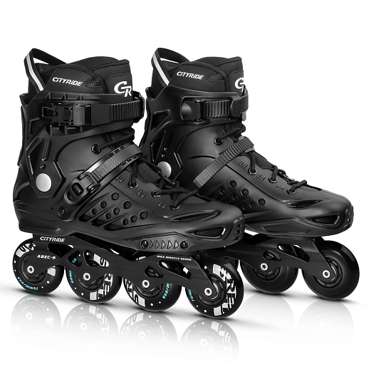Роликовые коньки CITYRIDE, слаломные, подшипники ABEC 9, PU колёса 80/76мм, жесткий пластиковый внешний ботинок, в/к в Джамбо Тойз #2