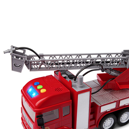 Фрикционная машина "Пожарная" на бат.,со светом и звуком, стреляет водой, красный, в/к 35,5х12,5х19,5 см в Джамбо Тойз #23