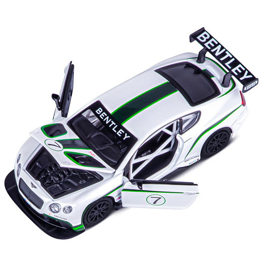 ТМ "Автопанорама" Машинка металлическая 1:32 Bentley Continental GT3, белый, свет, звук, откр. двери и капот, инерция, в/к 17,5*13,5*9 см в Джамбо Тойз #13