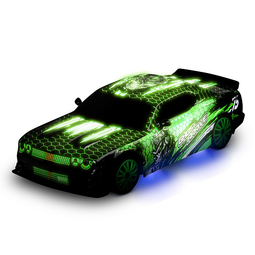 Р/У Машина для дрифта с 3D подсветкой кузова,М1:24,2.4GHz,4WD,4 доп.колеса,конусы 6шт,с аккум.,цв.зеленый,в/к 20,7*12,2*12,8см в Джамбо Тойз #6