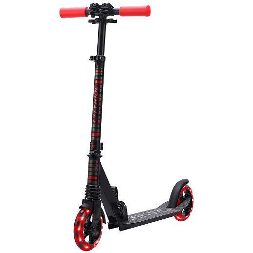 Двухколесный самокат CITY-RIDE TEMPO 145mm сталь/ал. Складной. Tbar lock. Колеса PU 145/145 MM со светом LED. Подшипники: Abec-7. Грипсы: резина. Передник амортизатор. в Джамбо Тойз