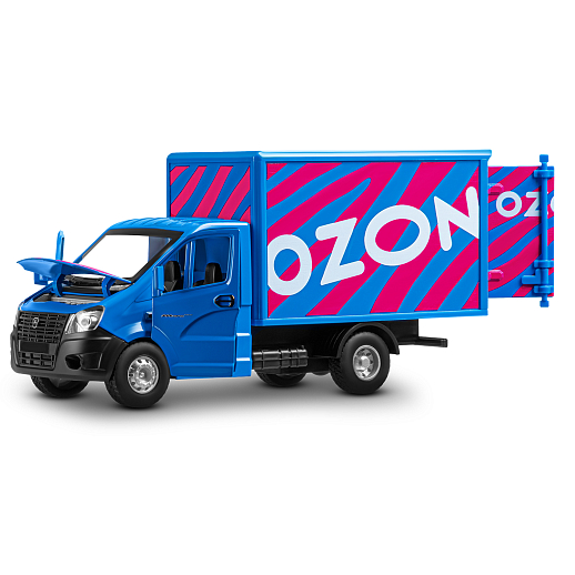 ТМ "Автопанорама" Машинка металлическая 1:28 ГАЗель NEXT OZON, синий, откр. двери, задняя дверка фургона, свет, звук, инерция, в/к 24*14*12 см в Джамбо Тойз #7