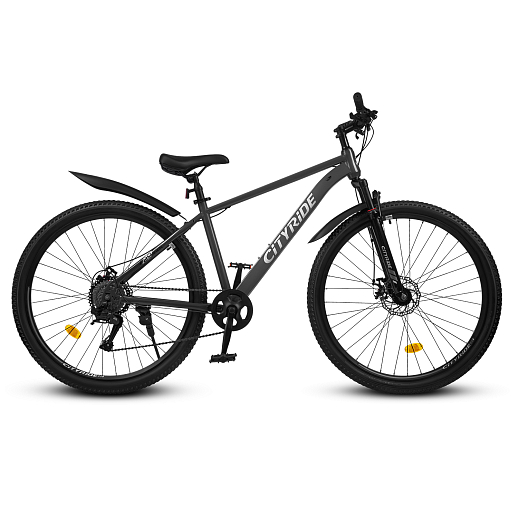 Велосипед CITYRIDE 29", модель CR-B2-SH03, рама сталь, обода двойные алюминий, трансмиссия 1*9 ск, амортизационная вилка, дисковые мех. тормоза, цвет серый в Джамбо Тойз #3