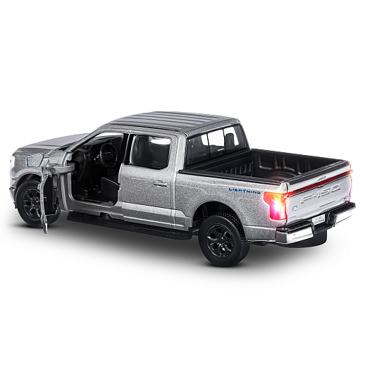 Машинка металлическая 1:36 Ford F-150 с зарядной станцией, серебристо-серый, свет, звук, откр. двери и капот, инерция, в/к 20,6*9,*9 см в Джамбо Тойз #4