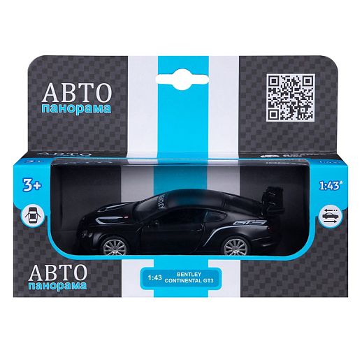 ТМ "Автопанорама" Машинка металлическая 1:43 Bentley Continental GT3, черный, откр. двери, инерция, в/к 17,5*12,5*6,5 см в Джамбо Тойз #2