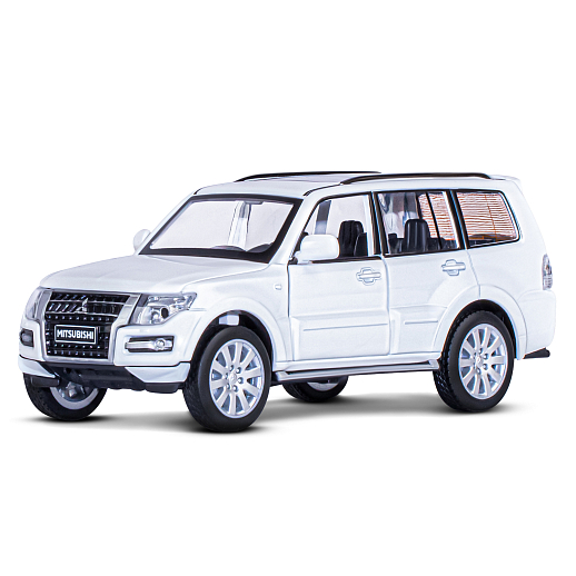 ТМ "Автопанорама" Машинка металлическая 1:33 Mitsubishi Pajero 4WD Turbo, белый, откр. двери, капот и багажник, свет, звук, инерция, в/к 17,5*13,5*9 см в Джамбо Тойз #2