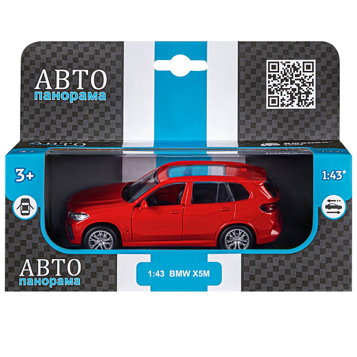 ТМ "Автопанорама" Машинка металлическая 1:43 BMW X5M, красный, инерция, откр. двери, в/к 17,5*12,5*6,5 см в Джамбо Тойз #3