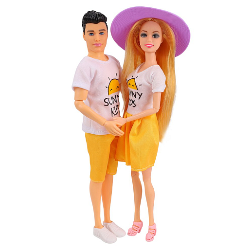 Игровой набор "Пара кукол",  с шарнирными руками, стиль family look, в комплекте аксессуары, в/к 18*5,3*31,5 см в Джамбо Тойз #4