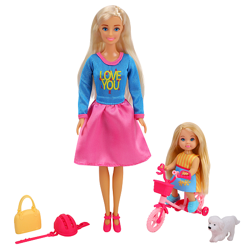 Игровой набор "На прогулке", в комплекте две куклы, домашний питомец, аксессуары,  в/к 20*6*32 см в Джамбо Тойз #3