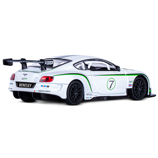 ТМ "Автопанорама" Машинка металлическая 1:32 Bentley Continental GT3, белый, свет, звук, откр. двери и капот, инерция, в/к 17,5*13,5*9 см в Джамбо Тойз #9