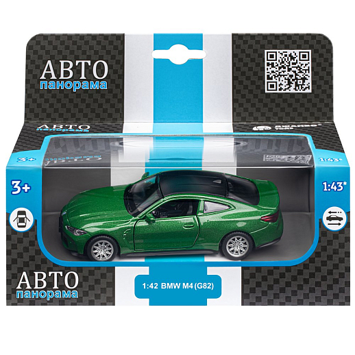 ТМ "Автопанорама" Машинка металлическая 1:42 BMW M4 (G82), зеленый, инерция, откр. двери, в/к 17,5*12,5*6,5 см в Джамбо Тойз #4