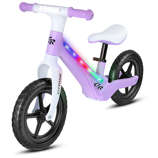 Беговел Cityride, модель CR-BB-07, рама пластик, колеса PU 12", свет, цвет сиреневый в Джамбо Тойз #3