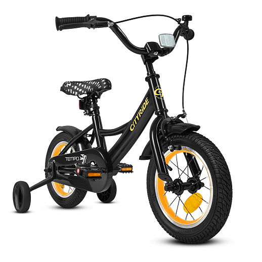 Велосипед двухколёсный CITYRIDE, модель CR-B2-04F7, рама сталь, колеса алюминий 12", цвет чёрный-оранжевый в Джамбо Тойз #2