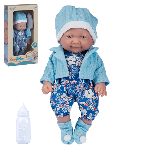 Пупс 25 см. в комбинезоне с кофточкой, в комплект. с бутылочкой,в/к 16*8,7*31 см в Джамбо Тойз