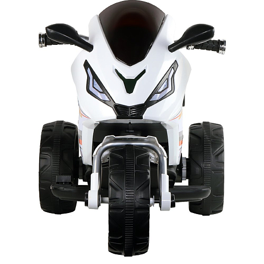Электромотоцикл детский трехколесный на аккумуляторе с функцией водяного пара, 2 двигателя, USB, MP3, колеса пластик, свет LED. Цвет белый в Джамбо Тойз #4