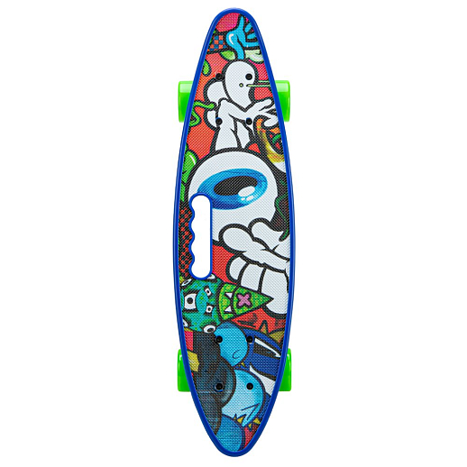 Скейтборд Fish, размер 23"х6", колеса: 60х45мм  82А, PU, ABEC-7, синий в/п в Джамбо Тойз #3