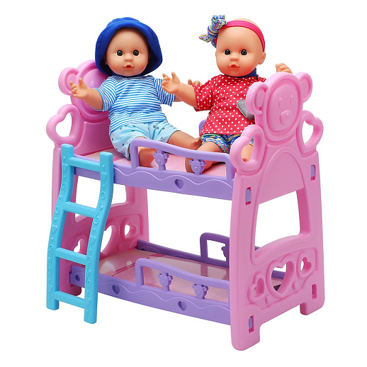 Набор "Две куклы пупса с двухэтаж.кроваткой и аксс.", в/к 72х11х35 см в Джамбо Тойз #3