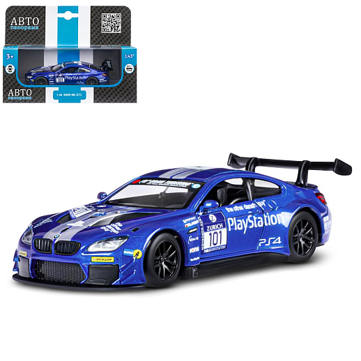 ТМ "Автопанорама" Машинка металлическая 1: 44 BMW M6, синий, откр. двери, инерция, в/к 17,5*12,5*6,5 см в Джамбо Тойз