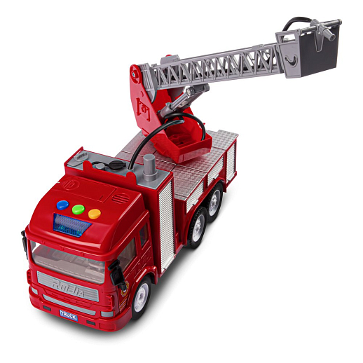 Фрикционная машина "Пожарная" на бат.,со светом и звуком, стреляет водой, красный, в/к 35,5х12,5х19,5 см в Джамбо Тойз #7