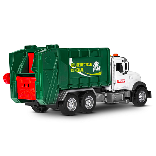 AUTODRIVE_Фрикционный Мусоровоз, подвижные элементы, 3 контейнера в компл., звук,свет,на бат.,в гофрокор. 31*11*14,5см в Джамбо Тойз #3