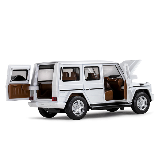 ТМ "Автопанорама" Машинка металлическая 1:32 Mercedes-Benz G350d, белый, откр. капот, передние и задняя двери, свет, звук, инерция, в/к 17,5*13,5*9 см в Джамбо Тойз #6