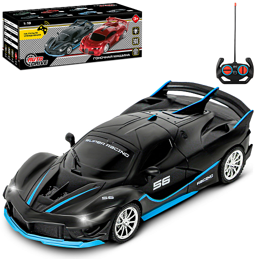 AUTODRIVE Р/У Машинка, 1:18, 4 канала, свет, черно-синий, в/к 10,5*8*21,5 см в Джамбо Тойз
