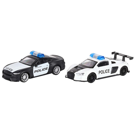 ТМ "Автопанорама" набор "Полиция" (2 машинки: Ford Shelby  и Audi R8, фигурки полицейских, камера фотофиксации на дороге (со звуком) набор дорожных знаков), масштаб машинок 1:46, инерция,  в/к 30*13*10 см в Джамбо Тойз #7
