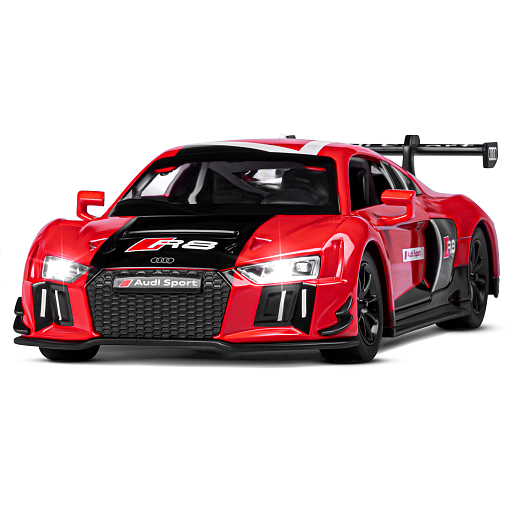 ТМ "Автопанорама" Машинка металлическая 1:24 Audi R8 LMS, красный,  откр. двери, свет, звук, свободный ход колес, в/к 24,5*12,5*10,5 см в Джамбо Тойз #5