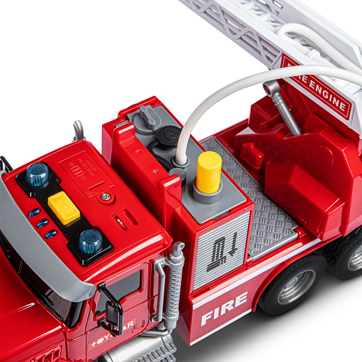 AUTODRIVE_Фрикционная Пожарная машина,помповый механизм,стреляет водой,звук,свет,на бат.,в гофрокор. 31*11*14,5см в Джамбо Тойз #8