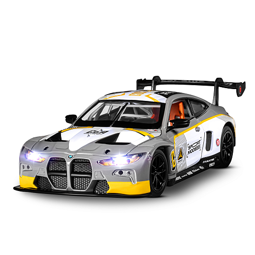 ТМ "Автопанорама" Машинка металлическая, 1:24 BMW M4 GT3, серый, откр. двери и капот, свет, звук, свободный ход колес, в/к 24,5х12,5х10,5 см в Джамбо Тойз #6