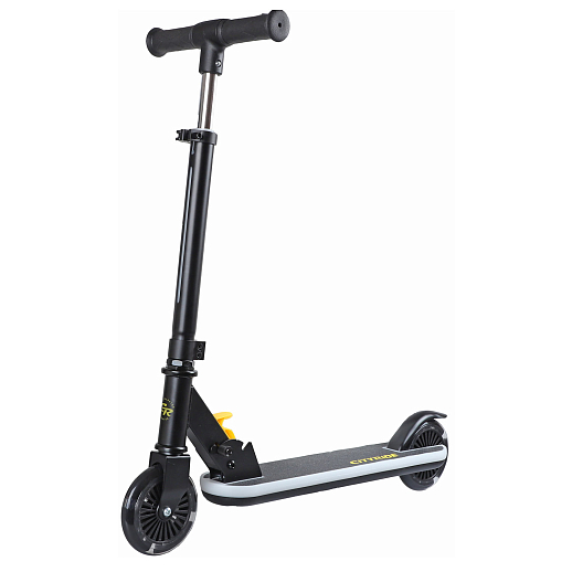 Самокат из 100% стали  и пласт.,  дека со светом, рулевая балка со светом, PU колеса 120 мм со светом подшипником ABEC-7 грипсы TPR,Черный в Джамбо Тойз