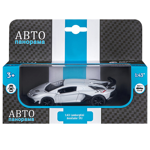 ТМ "Автопанорама" Машинка металл. 1:43 Lamborghini Aventador SVJ, белый, инерция, откр. двери, в/к 17,5*12,5*6,5 см в Джамбо Тойз #16