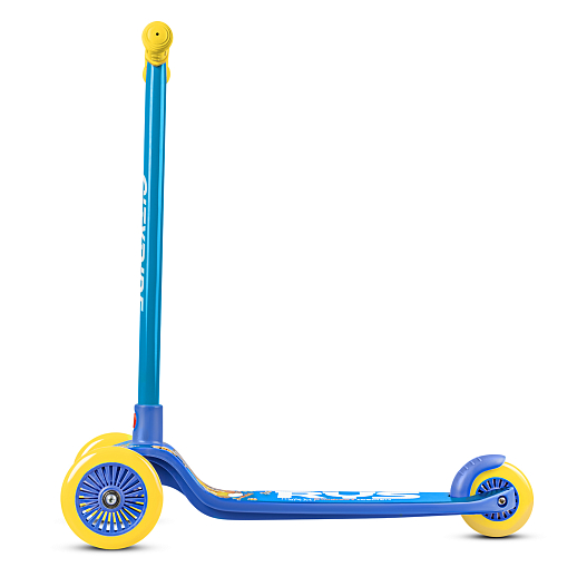 Трехколесный самокат  Материал: полипропилен + сталь, Размер изделия: 60x27x63см,Размер деки: 12,5 см Переднее колесо: 120x23 мм из пвх, заднее колесо: 97x23 мм из пвх Подшипник: ABEC-7 Максимальная нагрузка: 50 кг, синий в Джамбо Тойз #4